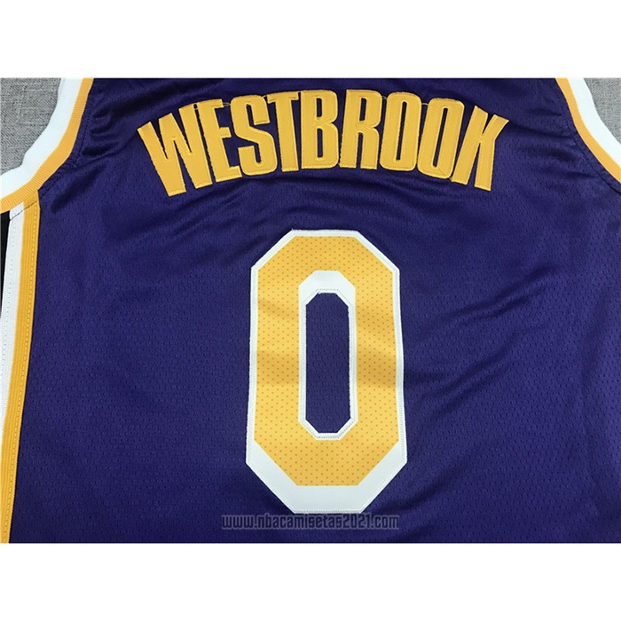 Camiseta Los Angeles Lakers Russell Westbrook #0 Statement 2021-22 Violeta